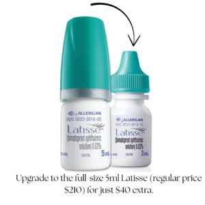 Upgrade to the full-size 5ml Latisse (regular price $210) for just $40 extra.